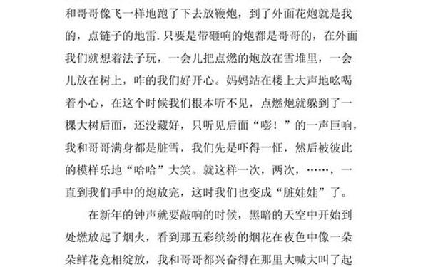 新年的作文;过年作文300字三年级