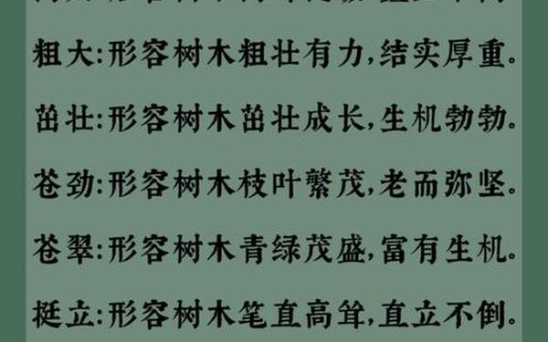 带树的成语_形容树木高大的成语