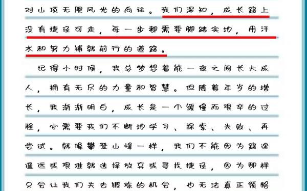 成长路上无捷径作文_成长路上无捷径议论文800字