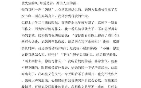 关于母爱的作文;描写妈妈的作文