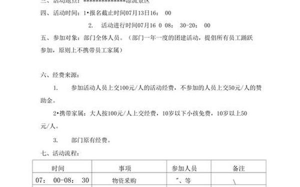 30人团建活动方案、团建活动流程