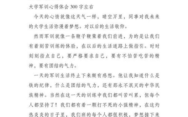 军训的收获与感悟300字—军训体会300字左右