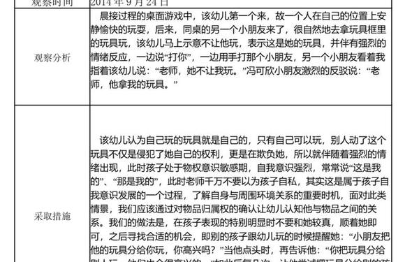 大班观察记录_大班观察记录50篇分析及措施