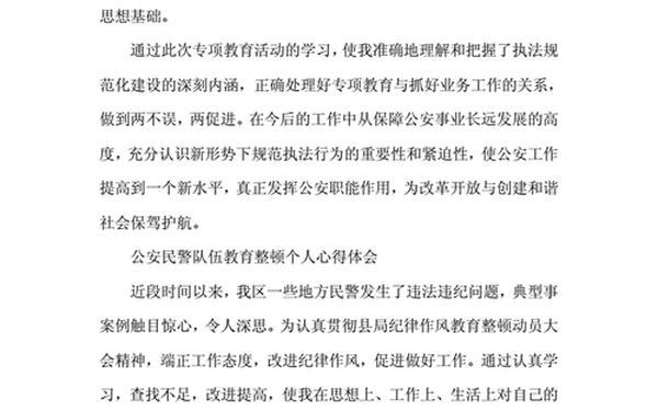 2021年警察教育整顿心得—公安民警教育整顿心得体会