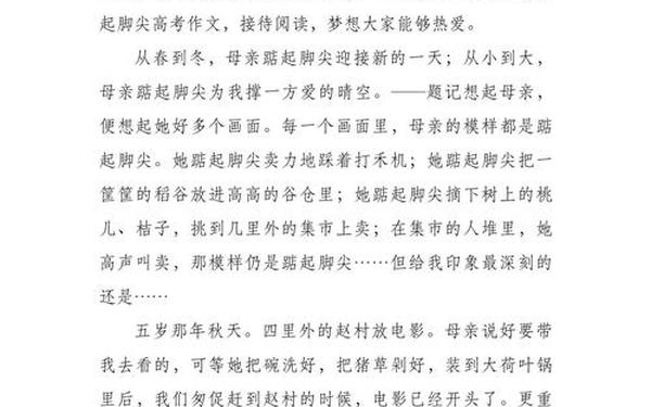 踮起脚尖作文、踮起脚尖800字议论文