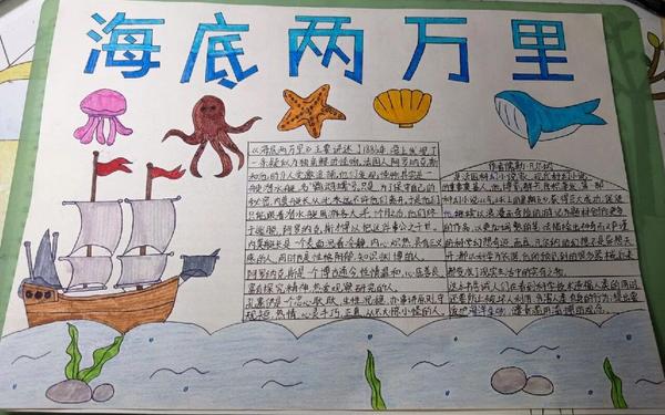 海底两万里手抄报_3～4年级海底手抄报