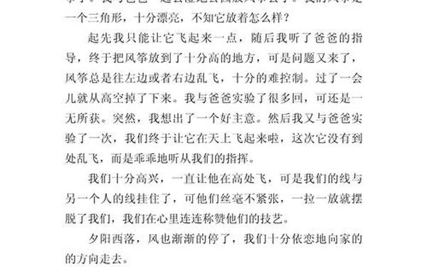 日记300字优秀作文三年级上册(放风筝日记300字优秀)