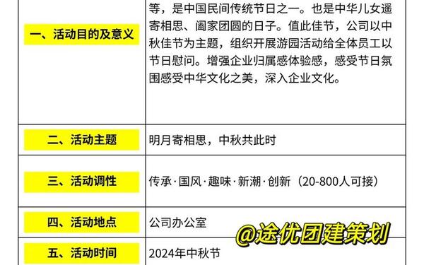 企业中秋节活动策划(十个有创意的活动策划)