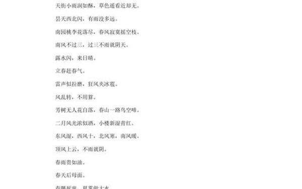 春天的谚语-写1句关于春天的谚语