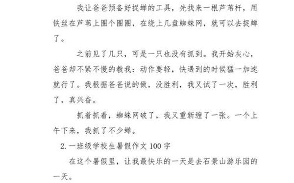 三年级暑假日记100字(三年级假期作文100字)