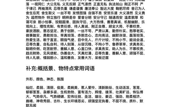 描写人物神态的词语_描写神态的四字词