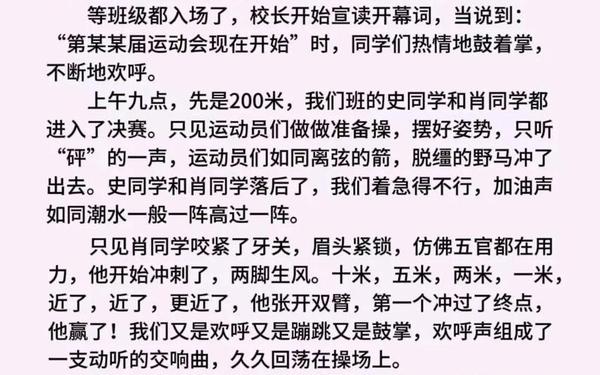 运动会的作文_他一了作文500字左右