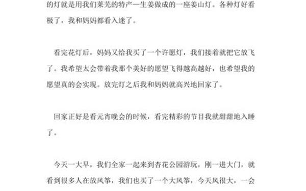 元宵节日记200字-正月十五日记