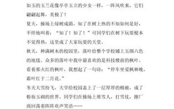 我的校园作文300字_小学生0分作文