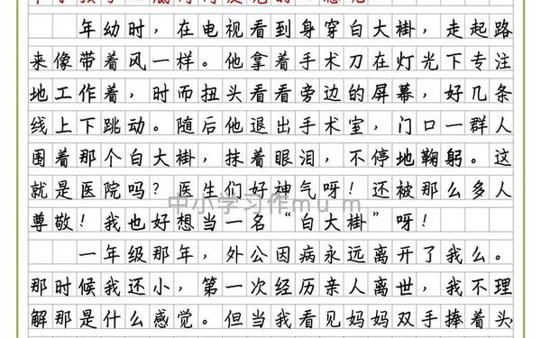 小学二年级作文辅导,二年级作文我的梦想当一名医生