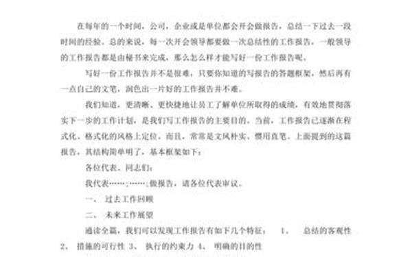 工作报告格式范文—工作报告的例文