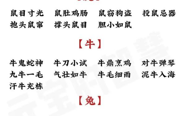 含有动物的成语;带有动物的四字词语