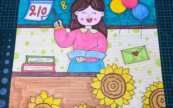 教师节主题绘画、教育为主题的绘画