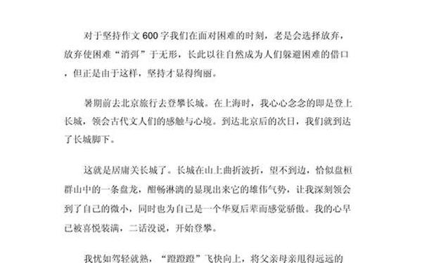 人类命运共同体作文-作文《坚持》600字