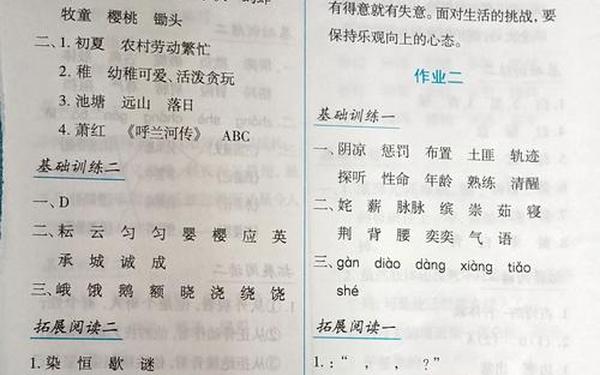 小学五年级暑假作业答案—5年级暑假作业下册答案 小学五年级暑假作业答案—5年级暑假作业下册答案