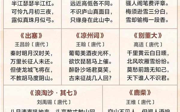 古诗大全100首;小学生古诗必背70首