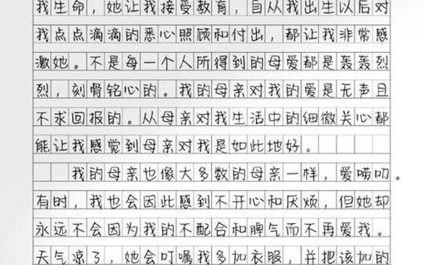 感恩母亲作文300字左右,介绍我的妈妈50字作文