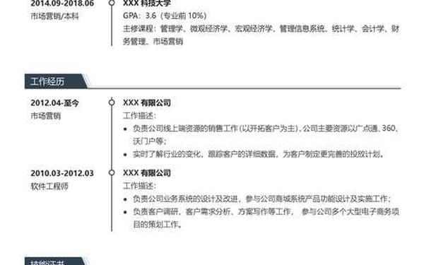 大学生个人简历模板word格式—应届生求职简历模板免费使用