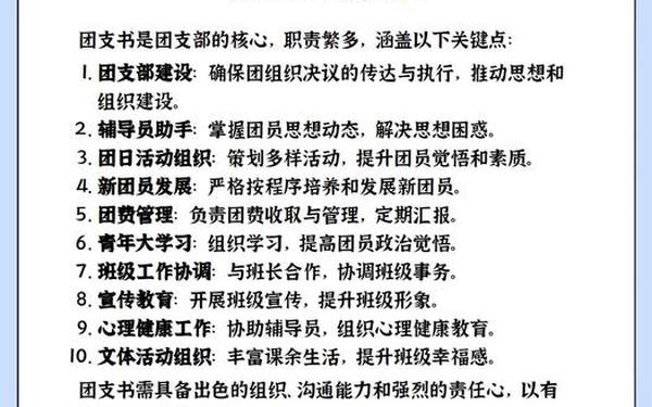 团支书的职责;团支书职务描述50字