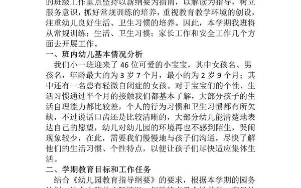 小班班级工作计划上学期_幼儿园小班幼师工作注意事项