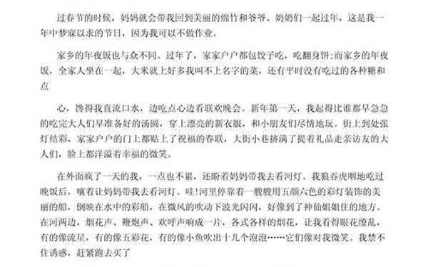 家乡的春节作文600字,《家乡的春节》作文450