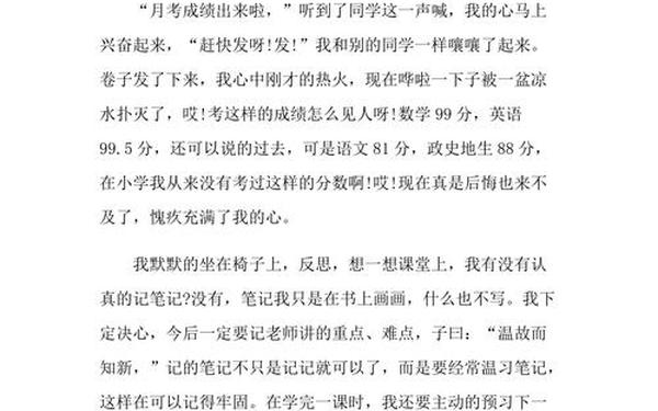 月考总结作文,作文带提纲600字左右
