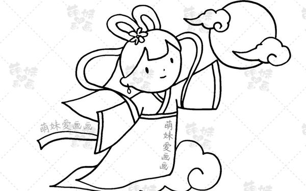 中秋节海报手绘、中秋节的简笔画