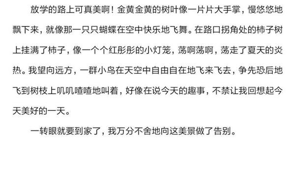 放学路上的景色三年级小练笔—在放学路上看到的景色