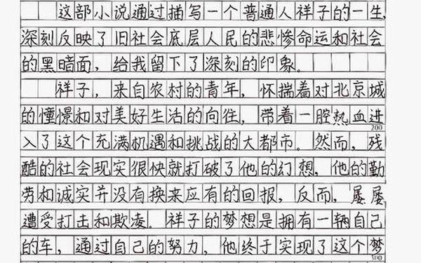 祥子的故事_骆驼祥子二三事作文600字