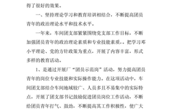企业团支部工作总结-团支部工作总结范文