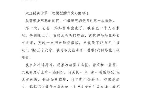 《第一次》作文,第一次作文600 字