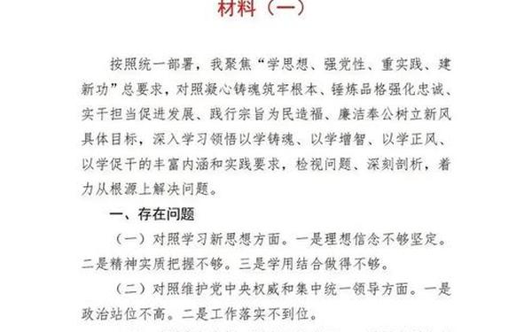6个方面对照检查材料,6个方面
