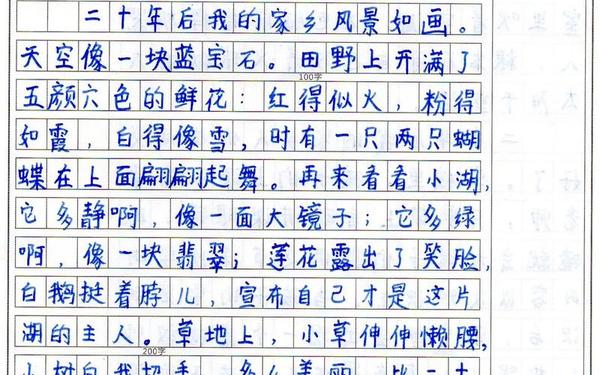 20年后的家乡满分作文—20年后的家乡作文二张
