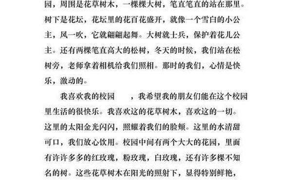初中300字日记、校园一景作文300字