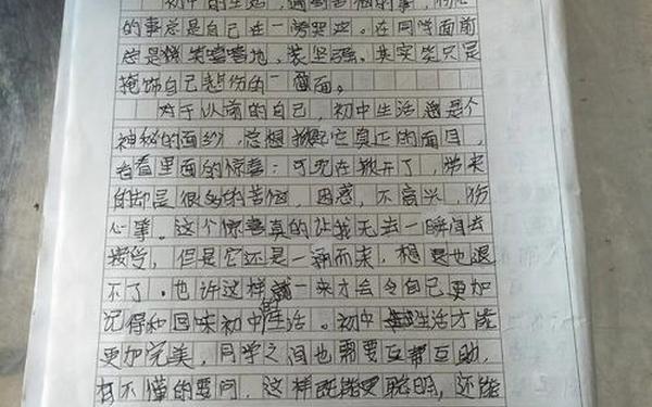 初中生活作文;600字优秀作文摘抄