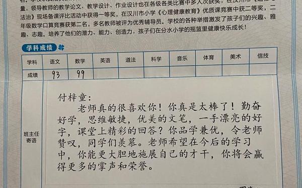 二年级学生评语(学生的话二年级怎么写)