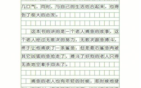 《老人与海》读后感600字作文-老人与海故事梗概450字作文