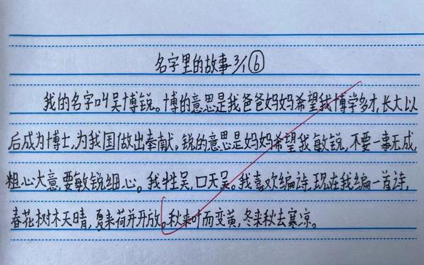 名字里的故事三年级作文怎么写_我的名字作文300字三年级