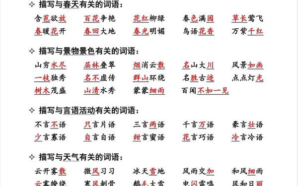 四字成语大全集500个-简单的4字成语600个