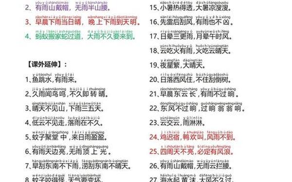 关于天气的谚语-10个简短天气谚语
