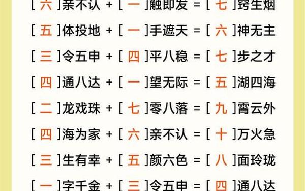 含数字的四字词语—带数字成语 含数字的四字词语—带数字成语