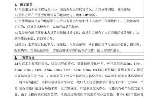 吊篮施工方案—高空作业吊篮施工方案