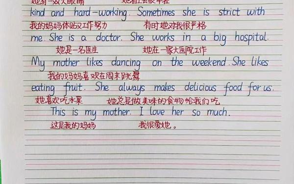 小学英文作文(四年级英语小短文)