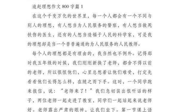 我的梦想作文800字作文(中考满分作文追逐梦想记叙文)