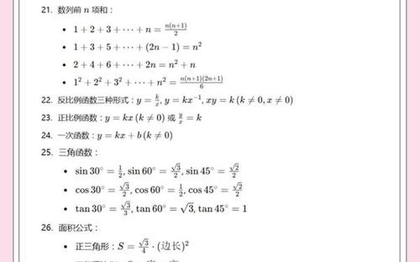初中数学公式大全完整版—初中数学公式总结大全